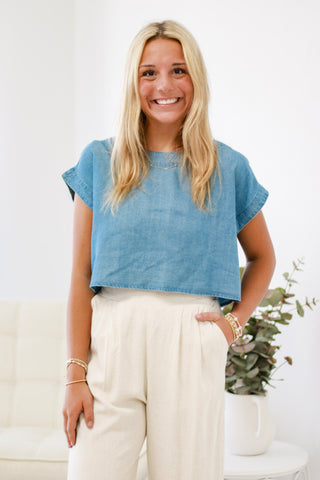 This Moment on Chambray Top