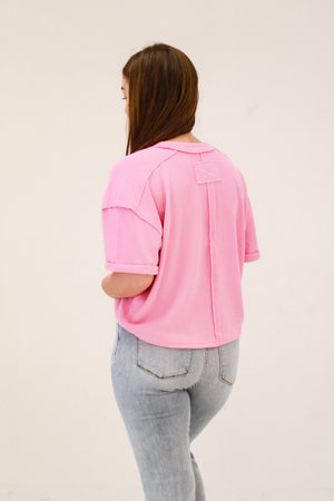Never Been Basic Pink Ribbed Top