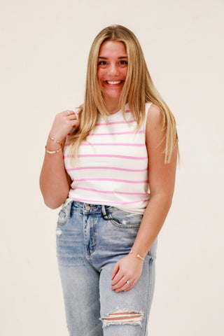 Sweet as Candy Striped Tank