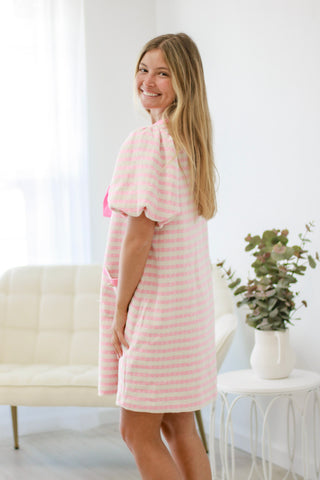 First Class Pink Stripe Dress