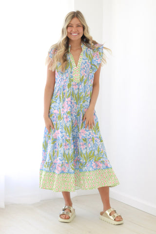Cruise Dinner Floral Midi Dress