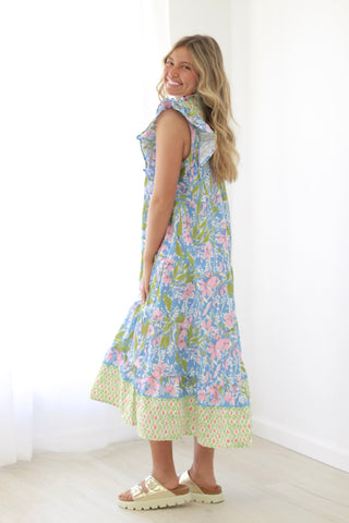 Cruise Dinner Floral Midi Dress