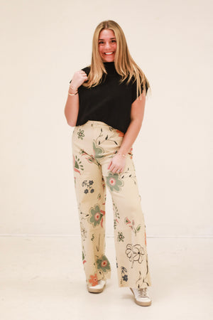 Naturally Yours Floral Denim Pants