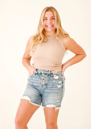 The Selena Medium Wash Judy Blue Shorts