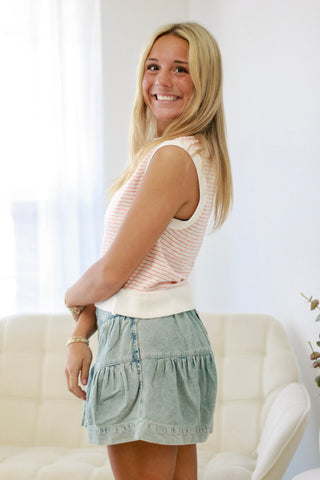 One Last Chance Striped Sleeveless Top