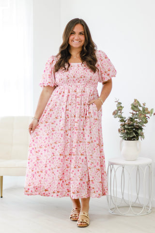 A Fun Floral Day Midi Dress