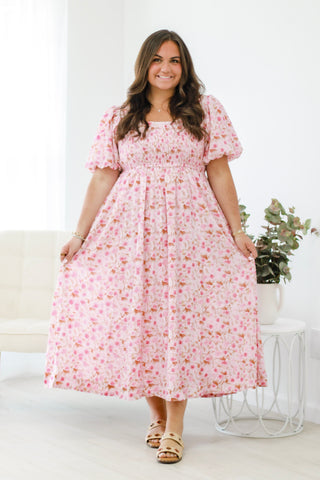 A Fun Floral Day Midi Dress