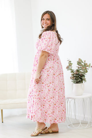 A Fun Floral Day Midi Dress