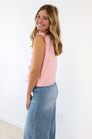 So Into You Striped Sweater Tank