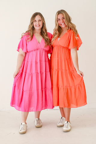 Time to Breathe Dress in Hot Pink