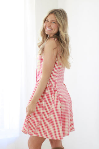Picnic Pretty Red Gingham Dress