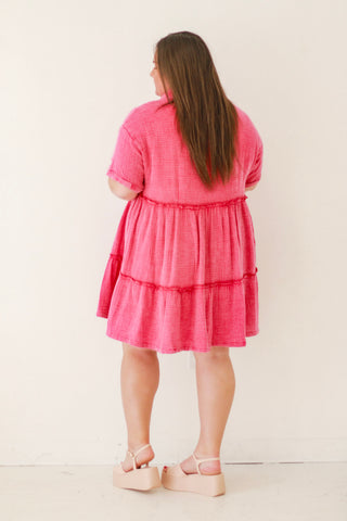 Beach Days Gauze Dress in Pink