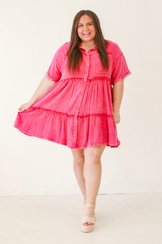 Beach Days Gauze Dress in Pink