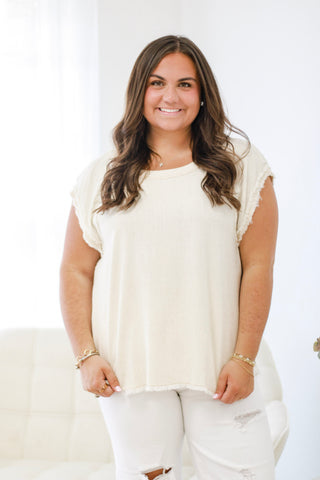 Just in Time Linen Top in Oatmeal