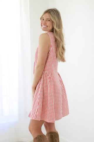 Picnic Pretty Red Gingham Dress