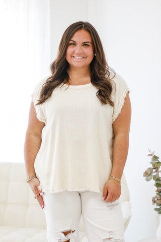 Just in Time Linen Top in Oatmeal