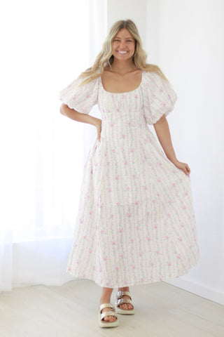 A True Gift Floral Midi Dress