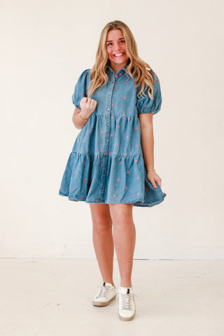 Tiny Hearts, Big Love Denim Dress