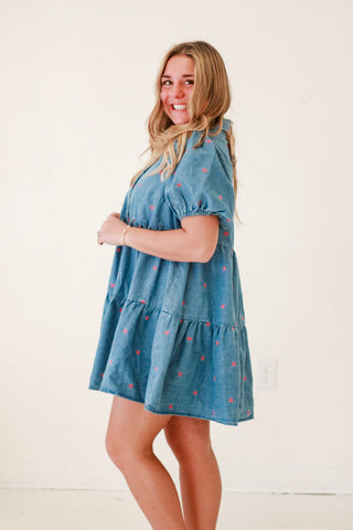 Tiny Hearts, Big Love Denim Dress