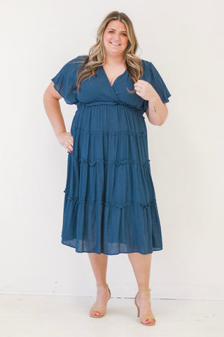Time to Breathe Dress in Navy