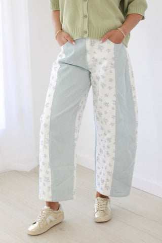 Crazy for You Ditzy Floral Barrel Jeans