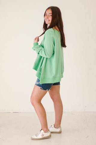 The Weekender Pullover in Seaphoam