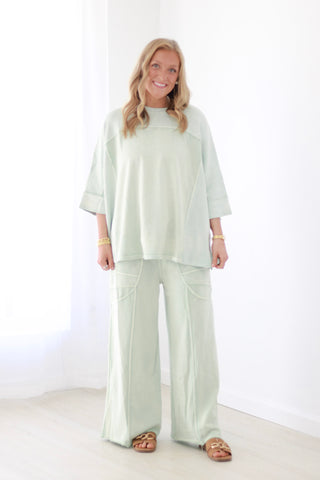 Speak For Yourself Terry Pants in Mint