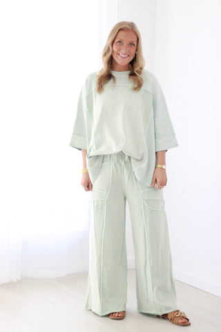 Speak For Yourself Terry Pants in Mint