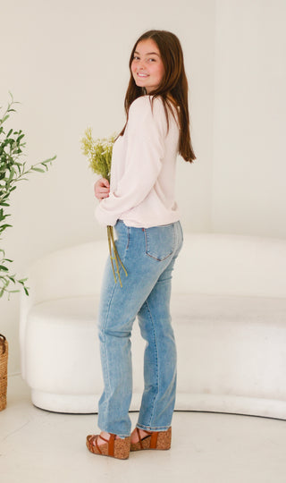 Never Over You Ribbed Top in Oat