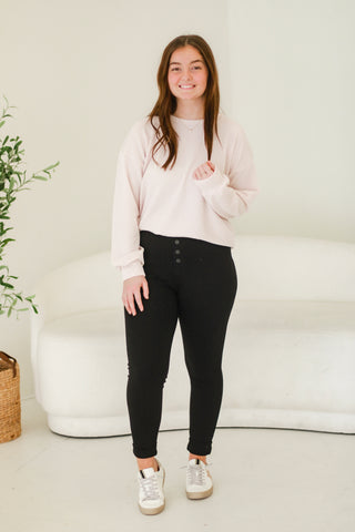Never Over You Ribbed Top in Oat