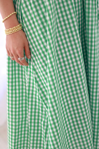 Best Dressed Gingham Dress in Green