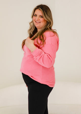 Never Over You Ribbed Top in Rose Mauve