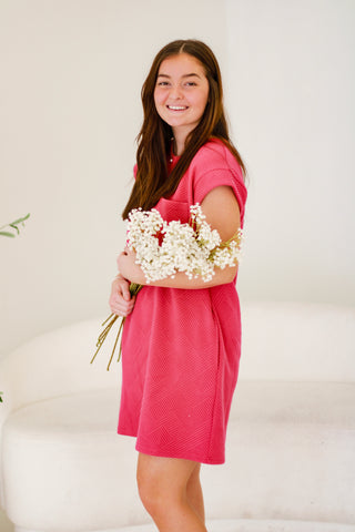 Textured in Love Fuchsia Dress