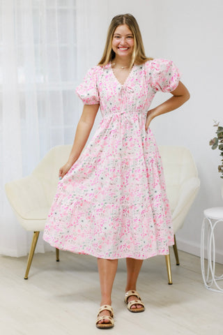 Petal to the Metal Floral Midi Dress