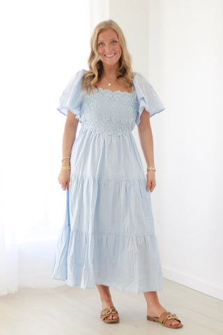 If I Didn't Love You Midi Dress in Cornflower Blue