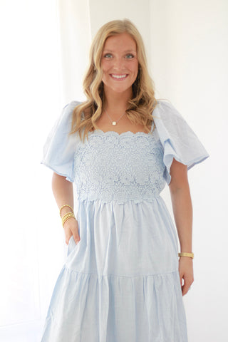 If I Didn't Love You Midi Dress in Cornflower Blue