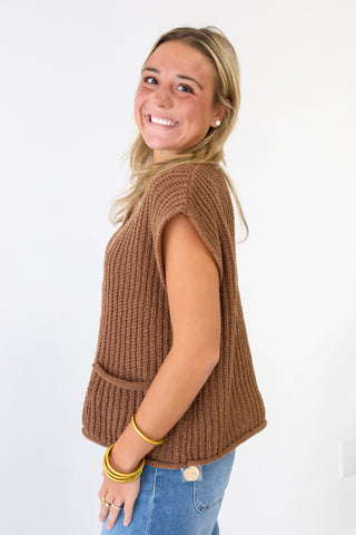 All Buttoned Up Sweater in Camel