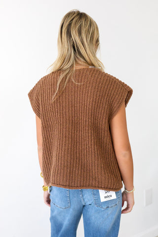 All Buttoned Up Sweater in Camel