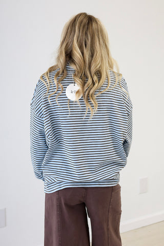 Make My Day Striped Mock Neck Top