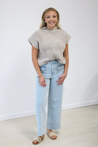 At Home Here Mock Neck Sweater in Mocha
