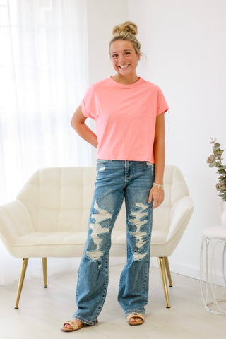 Weekender Casual Tee in Coral