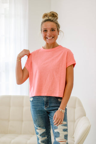 Weekender Casual Tee in Coral