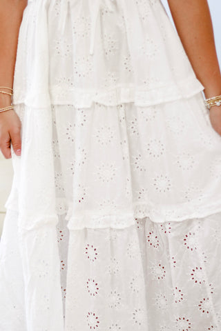 Say Forever Eyelet Dress in White