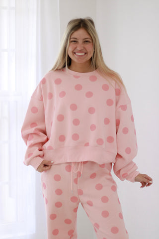 Polka Dot Pretty Blush Sweatshirt