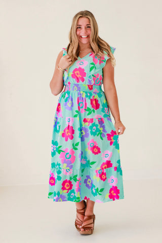 Spring Floral Fun in Sky Blue