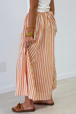Touchdown Time Gaucho Pants in Orange & White