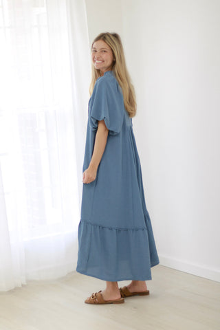 The Best of Your Love Midi Dress in Dusty Blue