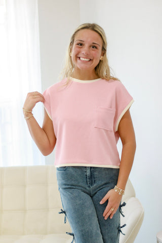 Talk of the Town Top in Pink