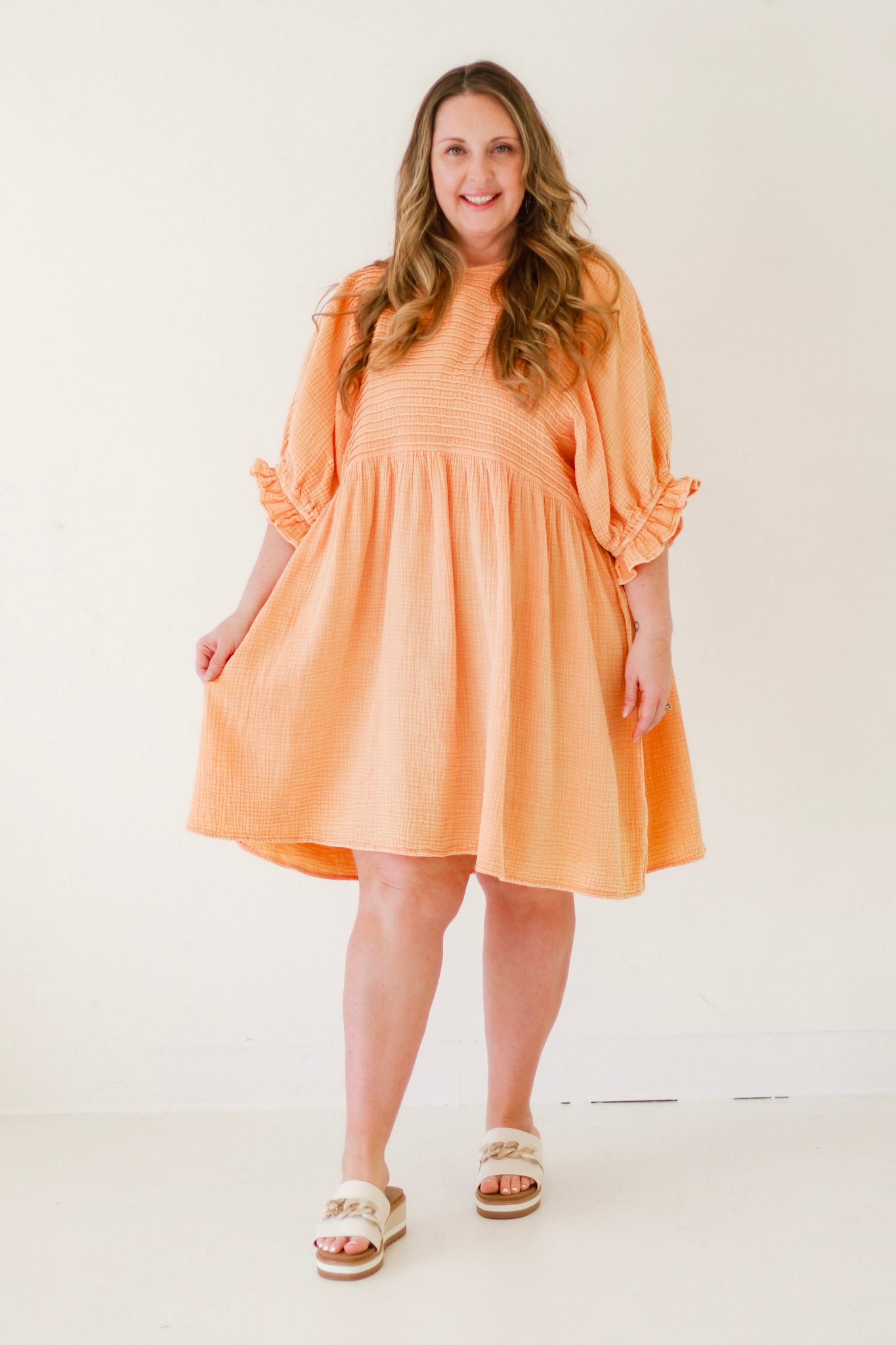 Life is Good Dress in Tangerine