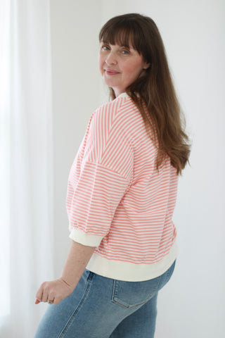 You Earned It Stripe Top in Coral